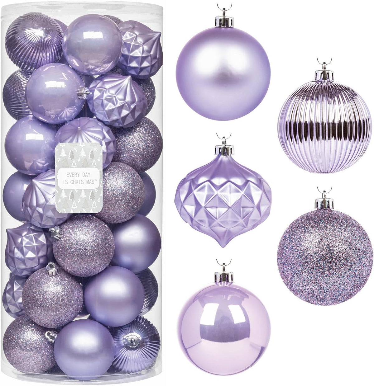 Every Day is Christmas Ornaments, Shatterproof Christmas Tree Ornament Set, Christmas Balls