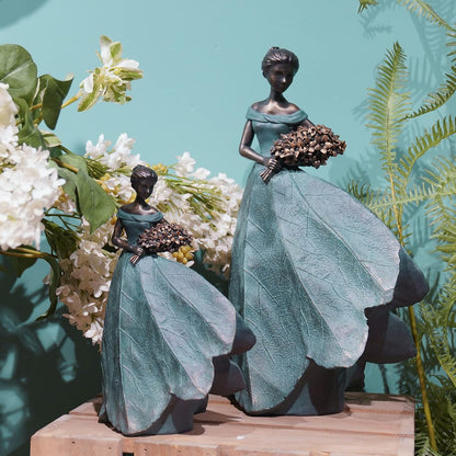Guichifun Fairy Statue Collection Home Decoration - Leaf Angel Girls Resin Home Garden Patio Decor