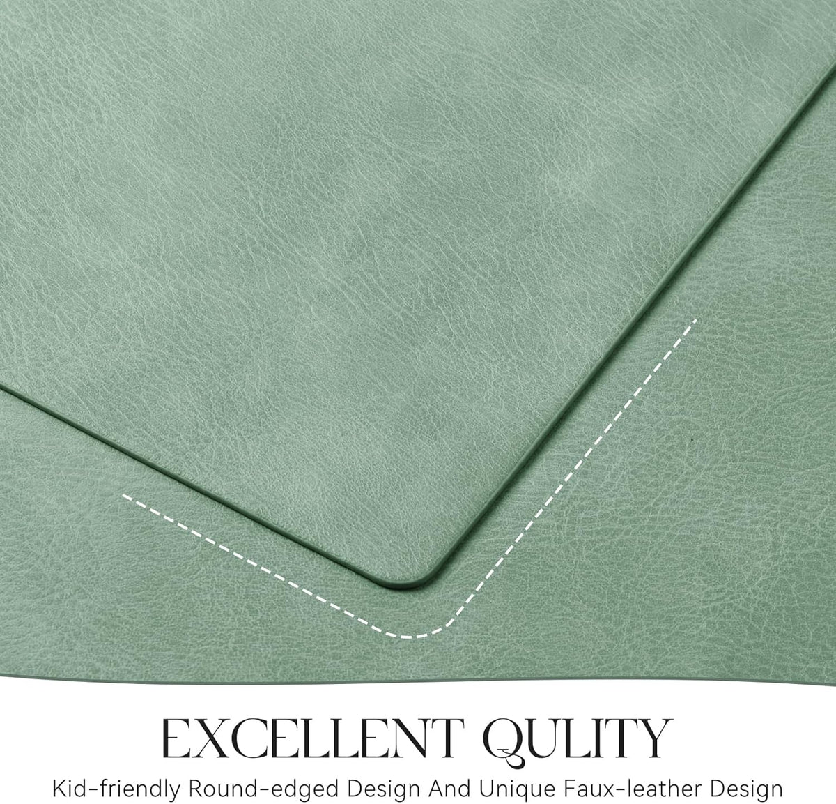 MOSAYT Vinyl Placemats Set of 8-12 X 17 Inch - Faux Leather 100% Waterproof Oil-Proof Wipeable PU