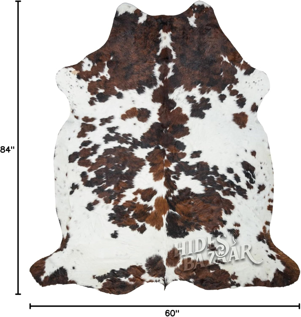Natural Cowhide Rug for Home & Office Premium Light Tricolor Cowhide Rug with Mixed Brown, Black &