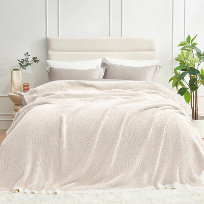 Snuggle Sac Queen Size Oversized Super Soft Bed Blanket - Warm & Cozy Knit Fuzzy Microfiber