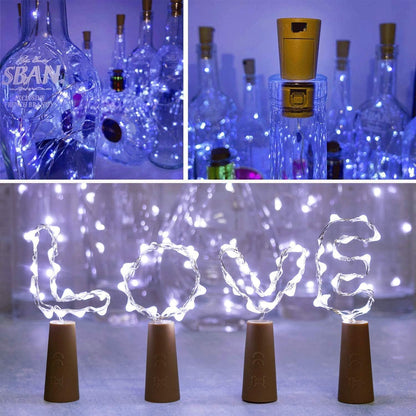 YJFWAL Wine Bottle Lights with Cork,Cork Shape Silver Copper Wire Fairy Mini String Lights,24Pack