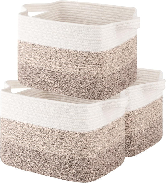 Storage Basket for Organizing, Woven Baskets for Storage, Rectangle Decorative Baskets for Shleves
