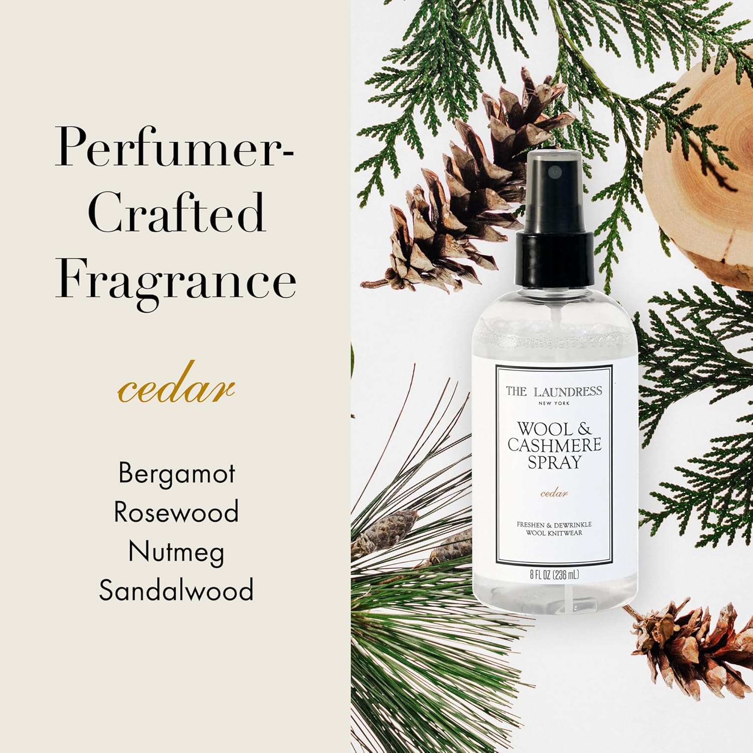The Laundress Wool and Cashmere Fabric Spray, Wool Dewrinkle Spray, Upholstery and Linen Spray