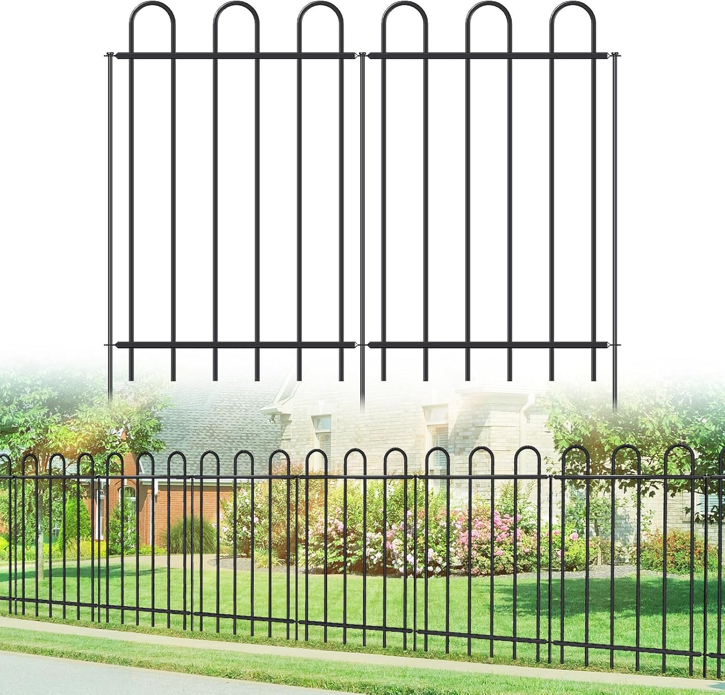 Metal Garden Fence 36 in H x 12 ft L, No dig Garden Border Yard Fencing, Dog Fence Outdoor