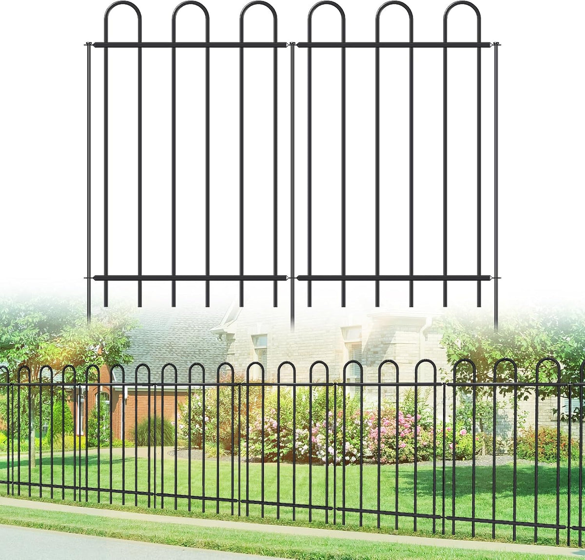 Metal Garden Fence 36 in H x 12 ft L, No dig Garden Border Yard Fencing, Dog Fence Outdoor