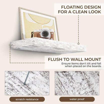 RICHFOCUS 24Inch Floating Shelves for Wall 2 Pack Shelves for Bedroom|Kitchen|Bathroom Wall Mounted