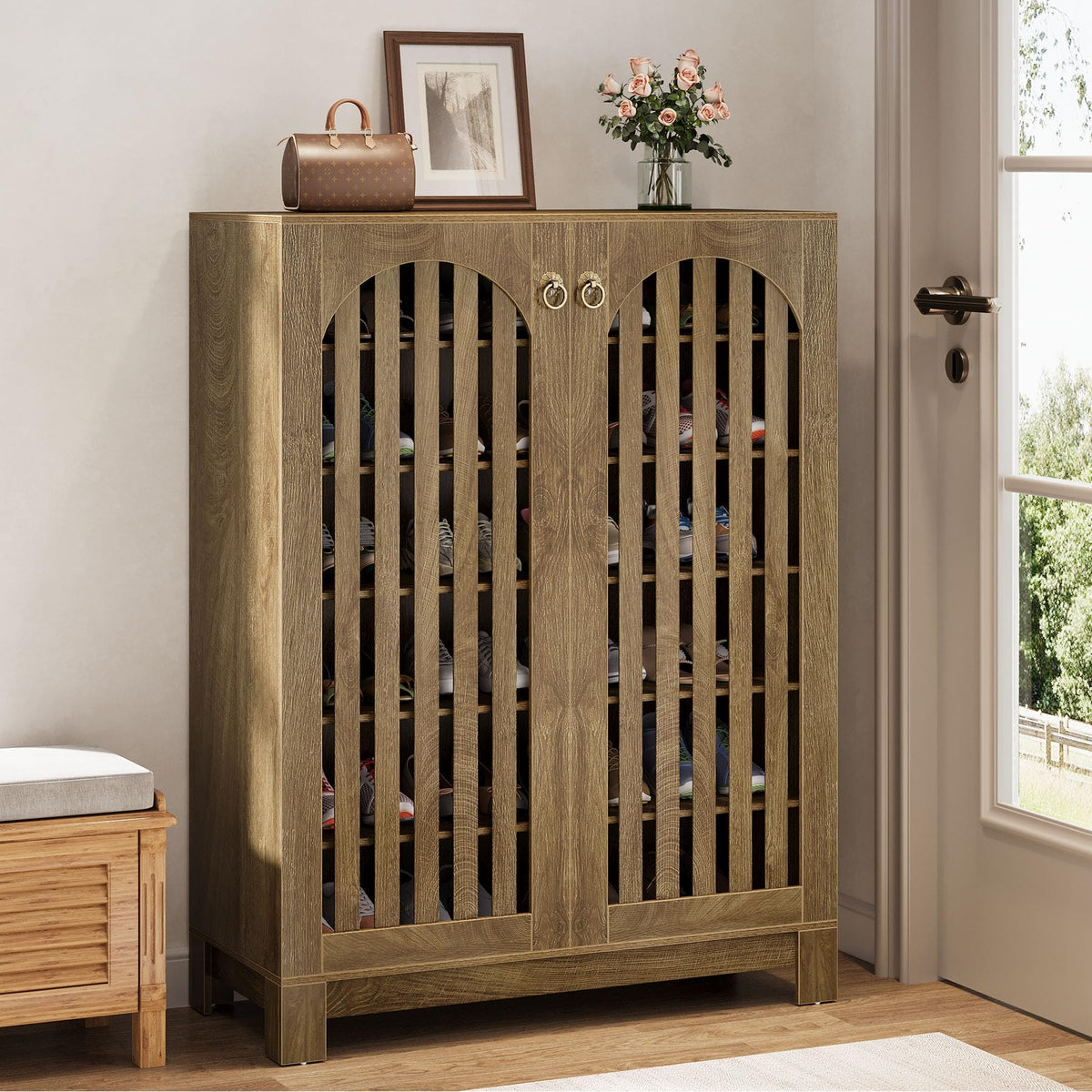 Tribesigns Shoe Storage Cabinet with Doors, 6-Tier Shoe Storage Organizer