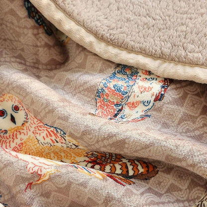 UKELER Flannel Sherpa Throws 60'' x 50'' - Cute Colorful Owl Design Soft Plush Flannel Blanket