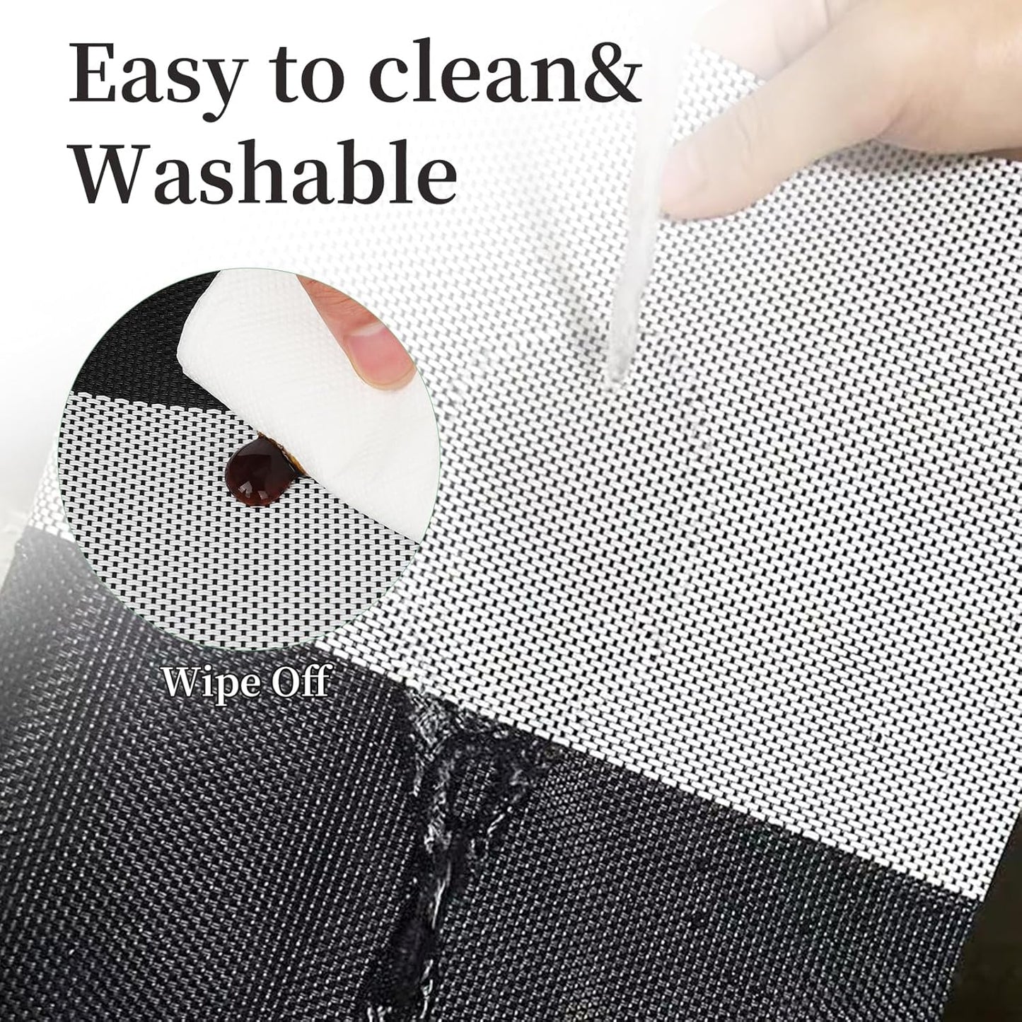 Vinyl Plastic Placemats Set of 4 Washable Heat Resistant Non-Slip Elegant Indoor Outdoor Kitchen