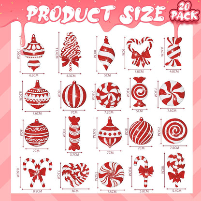 Tondiamo 20 Pcs Christmas Diamond Painting Keychain Kits 5D DIY Diamond Art Pendants Double Sided