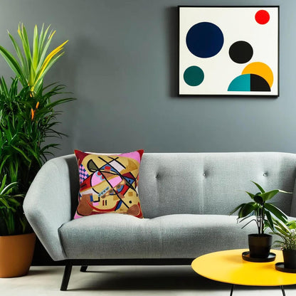 Kandinsky Modern Couch Pillow Cover - Yellow Gold | Abstract, Contemporary, Outdoor, Mid Century