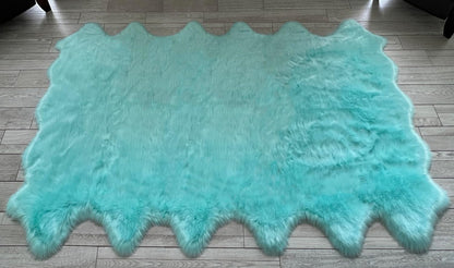 LAMBZY Faux Sheepskin Super Soft Hypoallergenic Free Shape Silky Shag Rug, Luxury Shaggy Plush