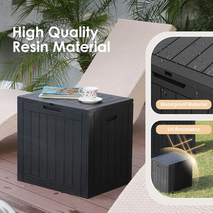 Vixzen 30 Gallon Resin Deck Box - Lockable Outdoor Storage for Patio Cushions, Garden Tools, Pool