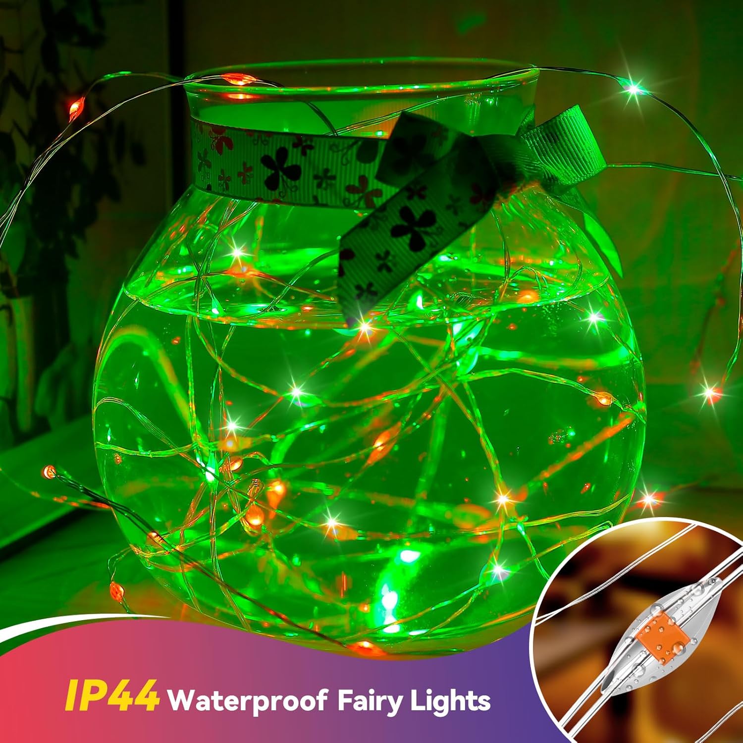 4 Pack 60LED Christmas Fairy Lights Battery Operated - 20FT Twinkle Lights with 2 Lighting Modes