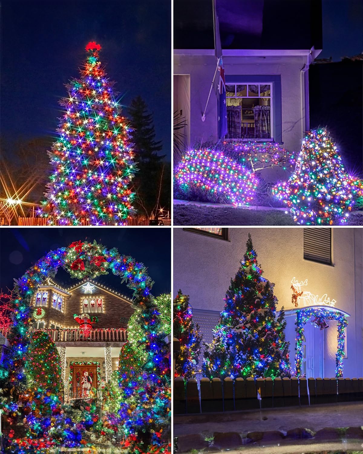 Twinkle Star 2 Pack Solar Christmas Lights Outdoor, Total 80 FT 240 LED Solar Powered Christmas