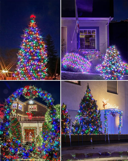 Twinkle Star 2 Pack Solar Christmas Lights Outdoor, Total 80 FT 240 LED Solar Powered Christmas