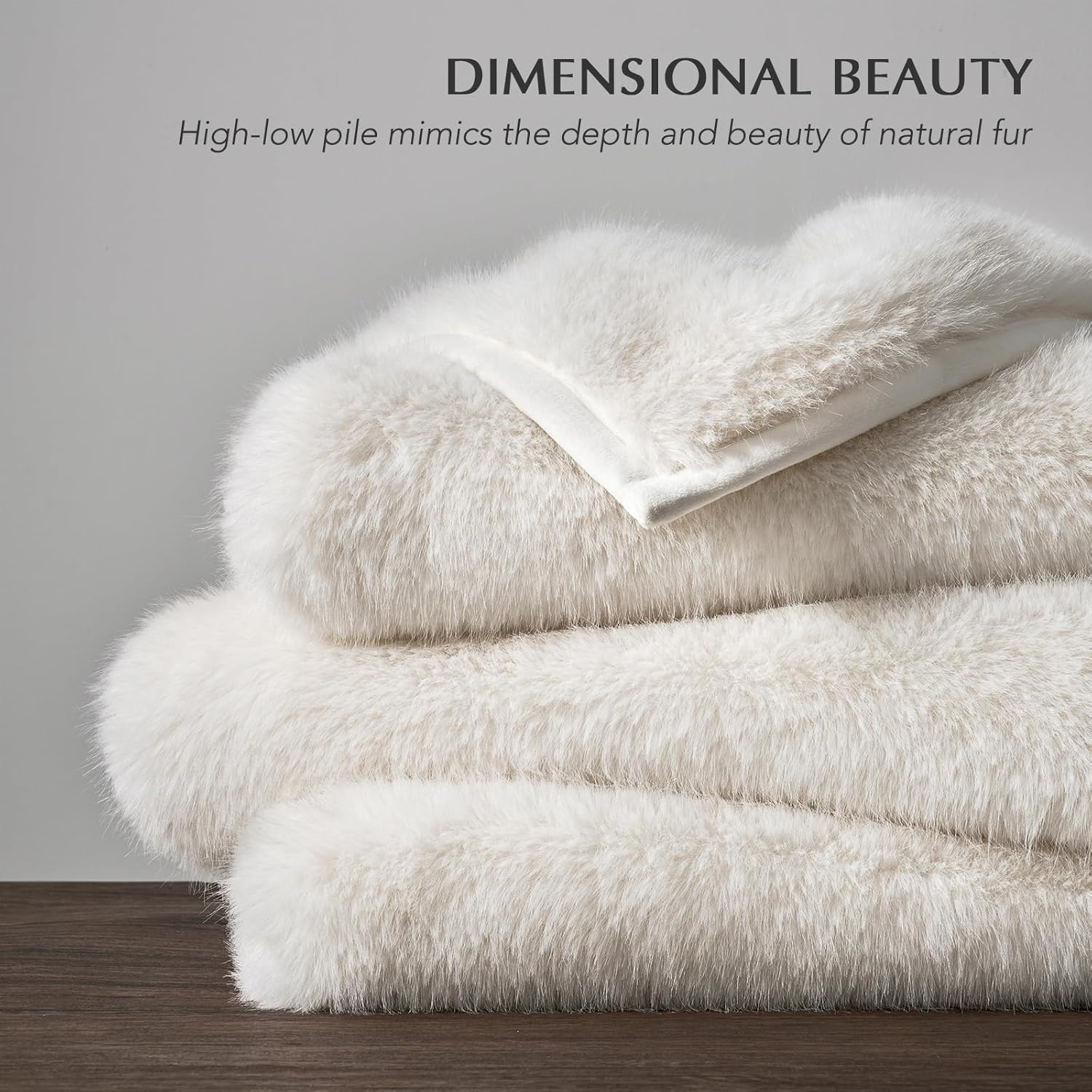 Luxury Faux Fur Throw Blanket, Soft Fluffy Faux Mink Blankets for Bed, Couch, Sofa, Thick Cozy