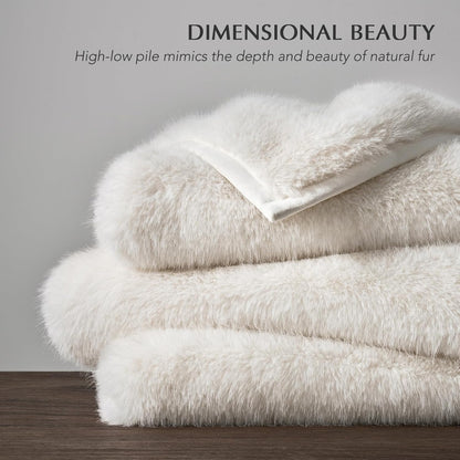Luxury Faux Fur Throw Blanket, Soft Fluffy Faux Mink Blankets for Bed, Couch, Sofa, Thick Cozy