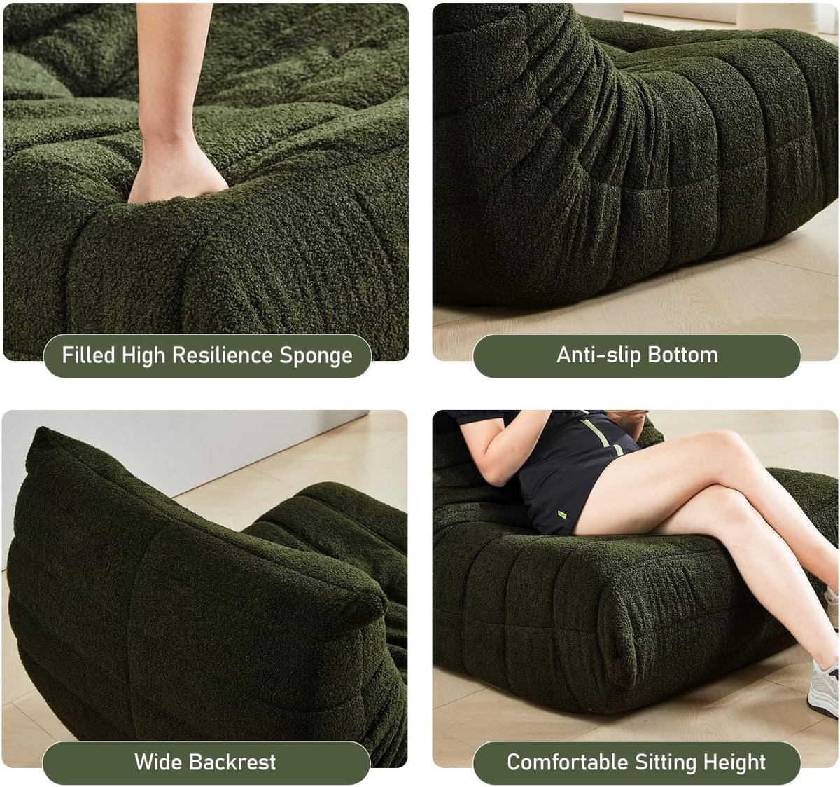 Bean Bag Chair, Fireside Chair Bean Bag Sofa Large Bean Bag Chair for Adults, Bean Bag Chairs for