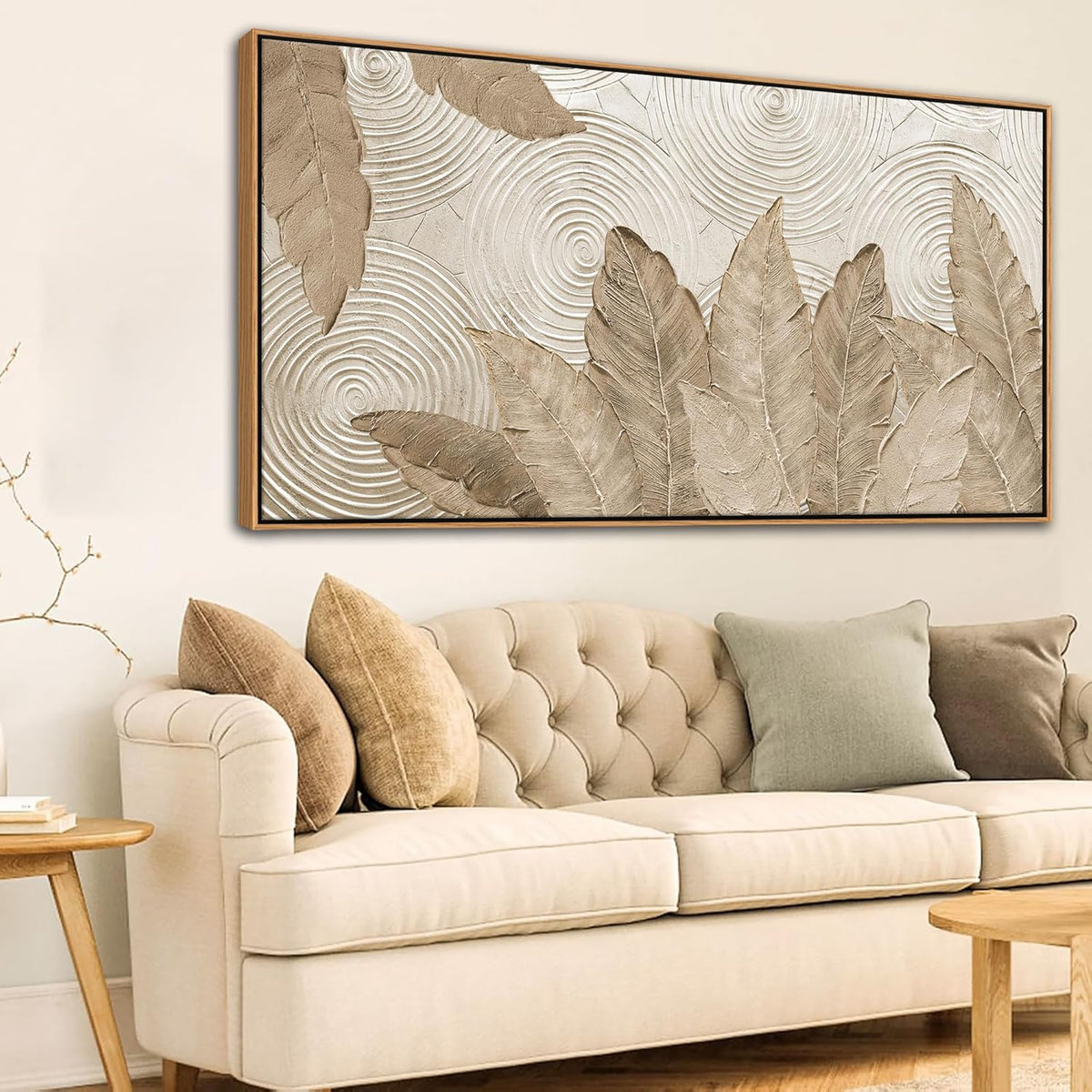 Minimalist & Modern Art for Bedroom Decor Framed Abstract Artwork for Walls Neutral & Contemporary