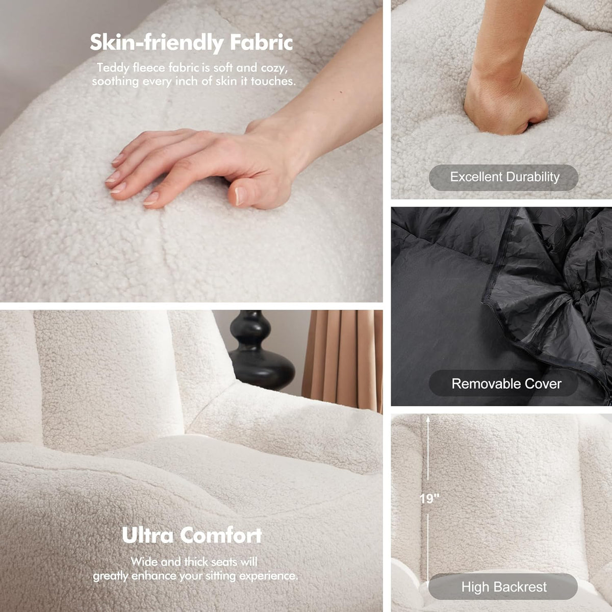 Homguava Bean Bag Chairs for Adults,Giant Beanbag Couch Adult Bean Bag Chair with Filler