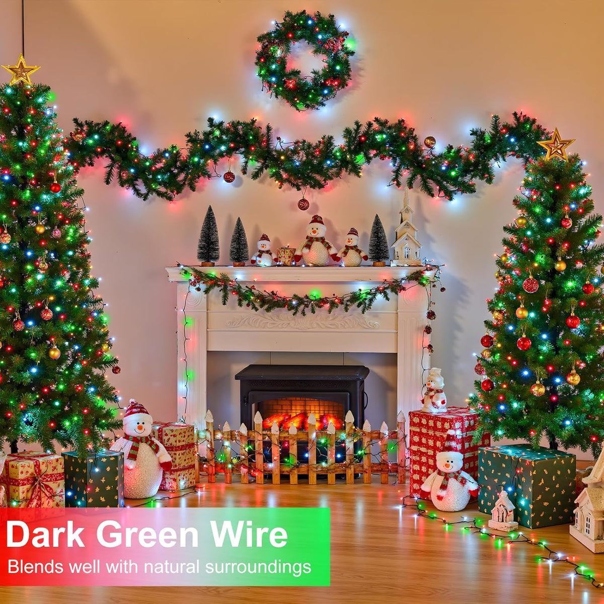 66FT 200 LED Christmas Lights Outdoor, Christmas Tree Lights with 8 Modes Waterproof, Plug in