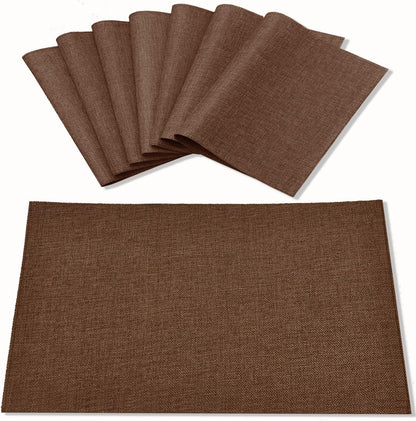 Cloth Placemats Set of 8, Linen Type Fabric Placemats Machine Washable Heat Resistant Placemats