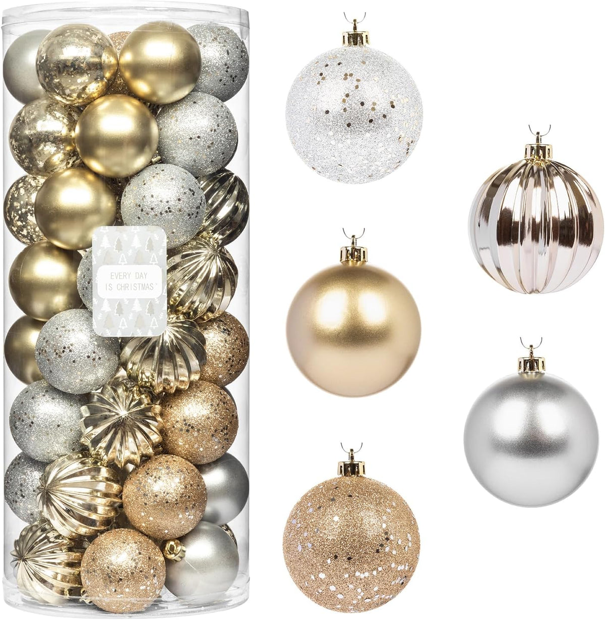 Every Day is Christmas Ornaments, Shatterproof Christmas Tree Ornament Set, Christmas Balls
