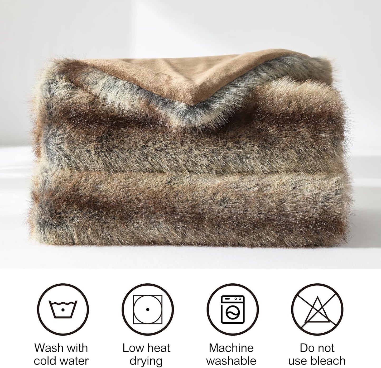 HORIMOTE HOME Luxury Plush Blanket, Soft & Cozy Fur Throw Blanket for Couch, Bed and Sofa, Fluffy