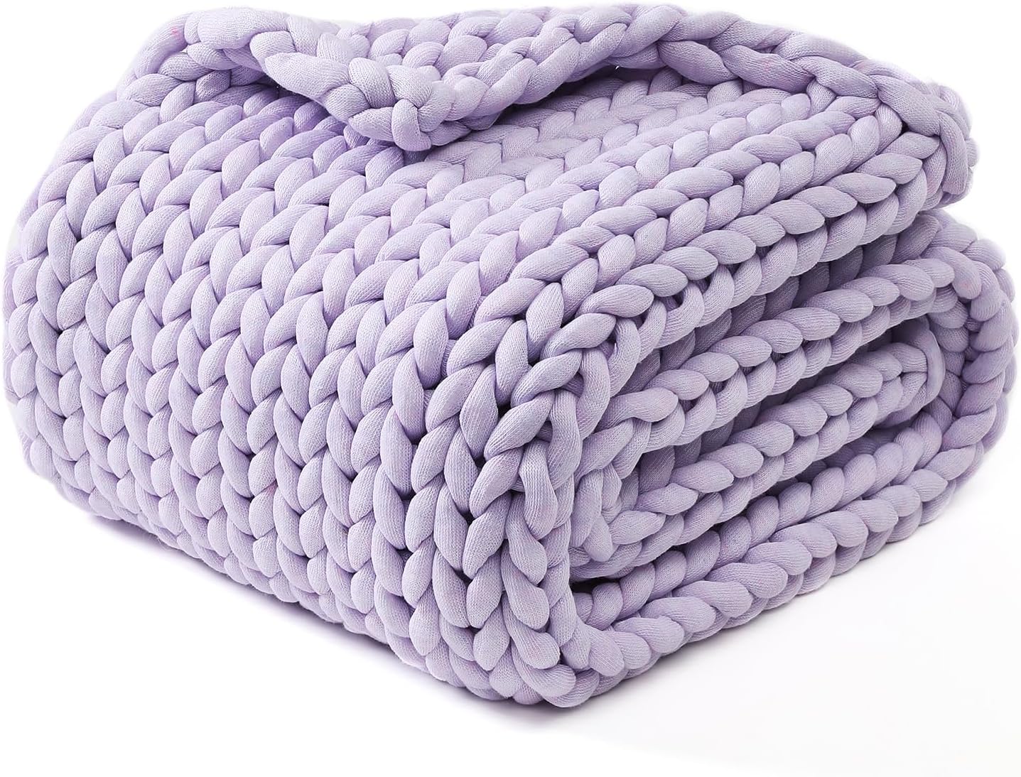 YnM Chunky Throw Blanket, Medium-Weight, Hand Knitted, Skin Friendly, Ventilated and Breathable
