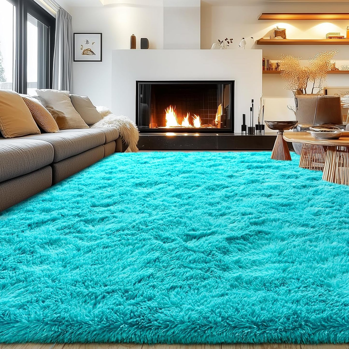 Rezutan Soft Fluffy Rug for Living Room Bedroom,Comfy Modern Large Shaggy Fuzzy for Kids Rug, Plush
