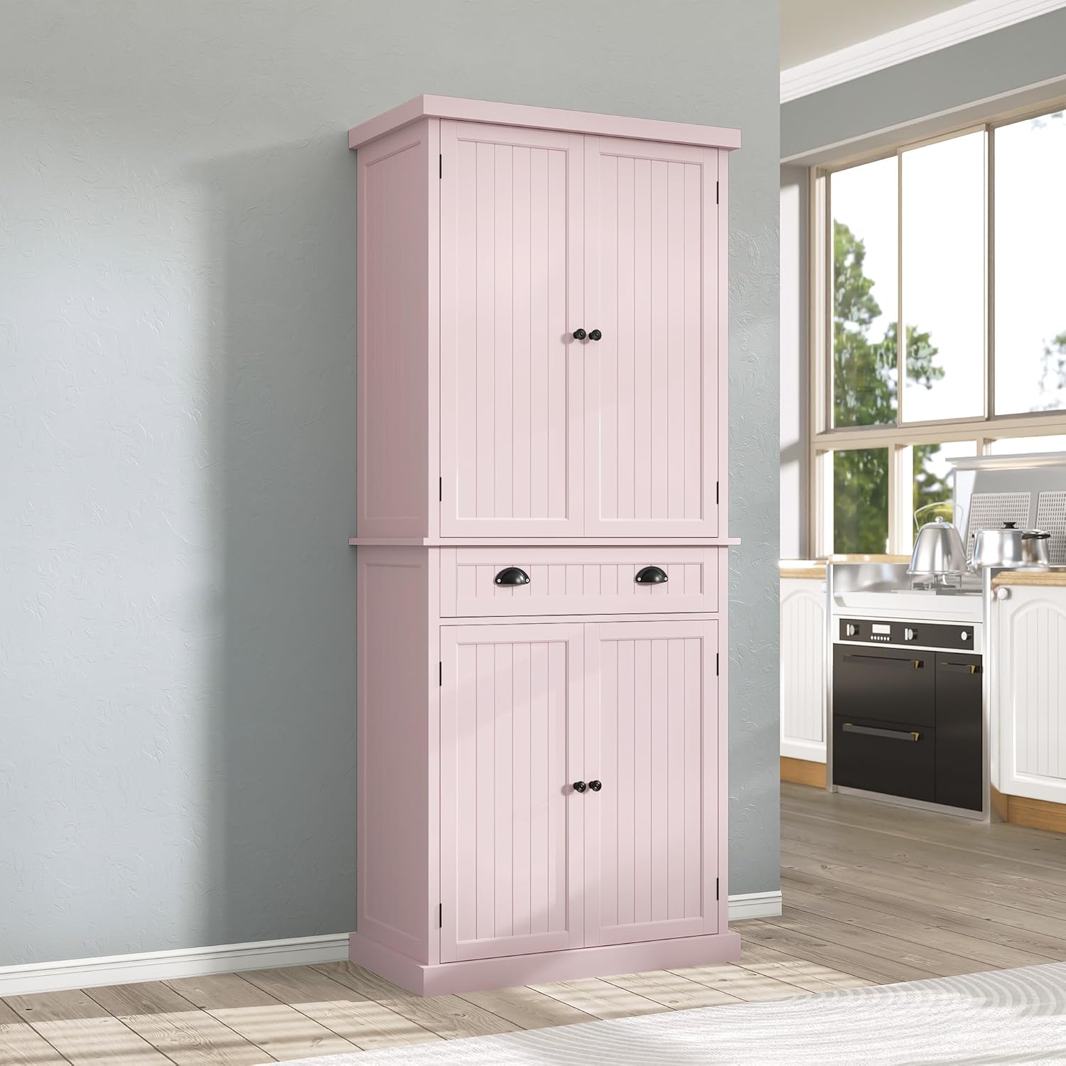 ARTPOWER 72" Tall Kitchen Pantry Storage Cabinet with Drawer and Adjustable Shelves, Pantry Cabinet