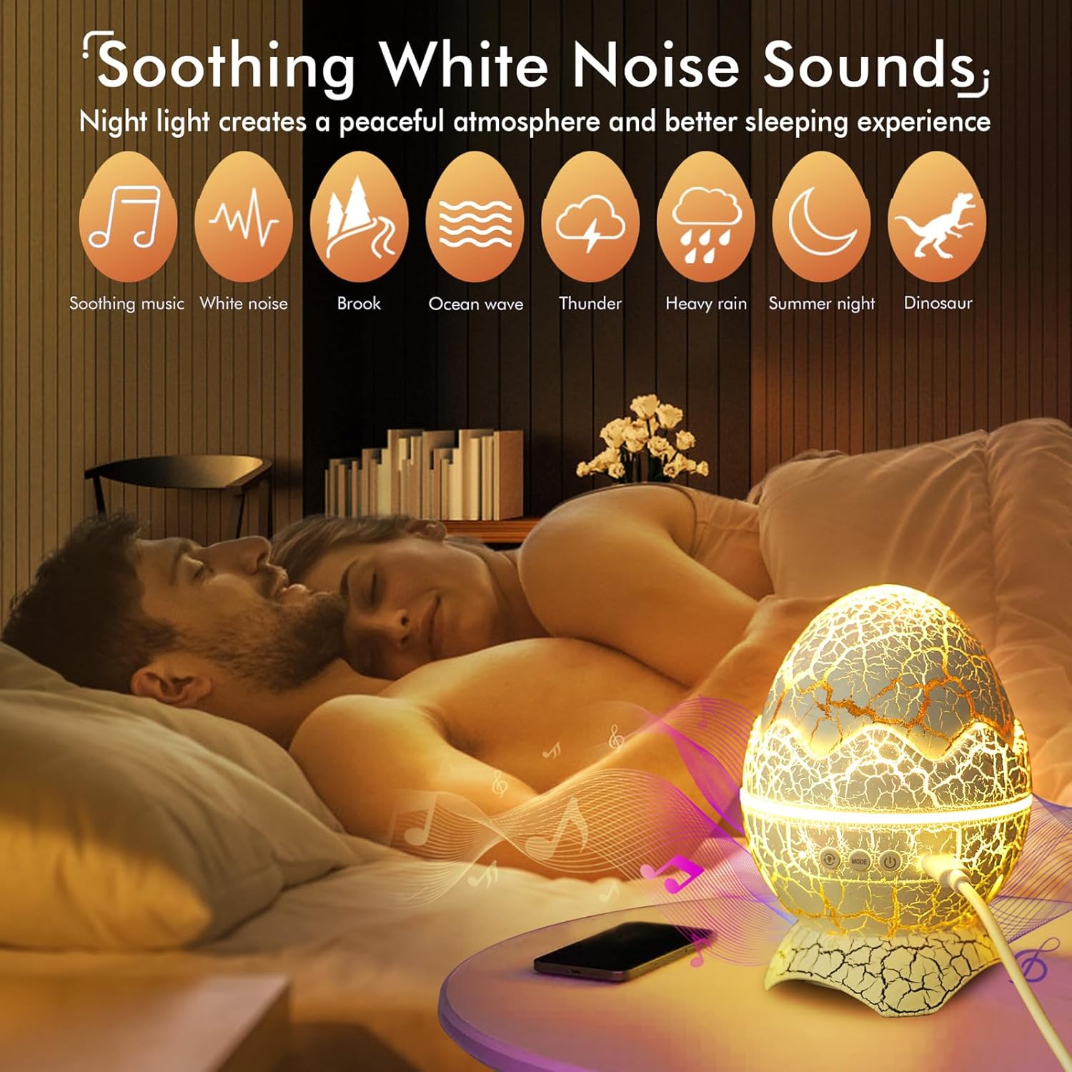 Rossetta Galaxy Projector, Star Projector for Bedroom, Night Lights for Kids Room with White Noise