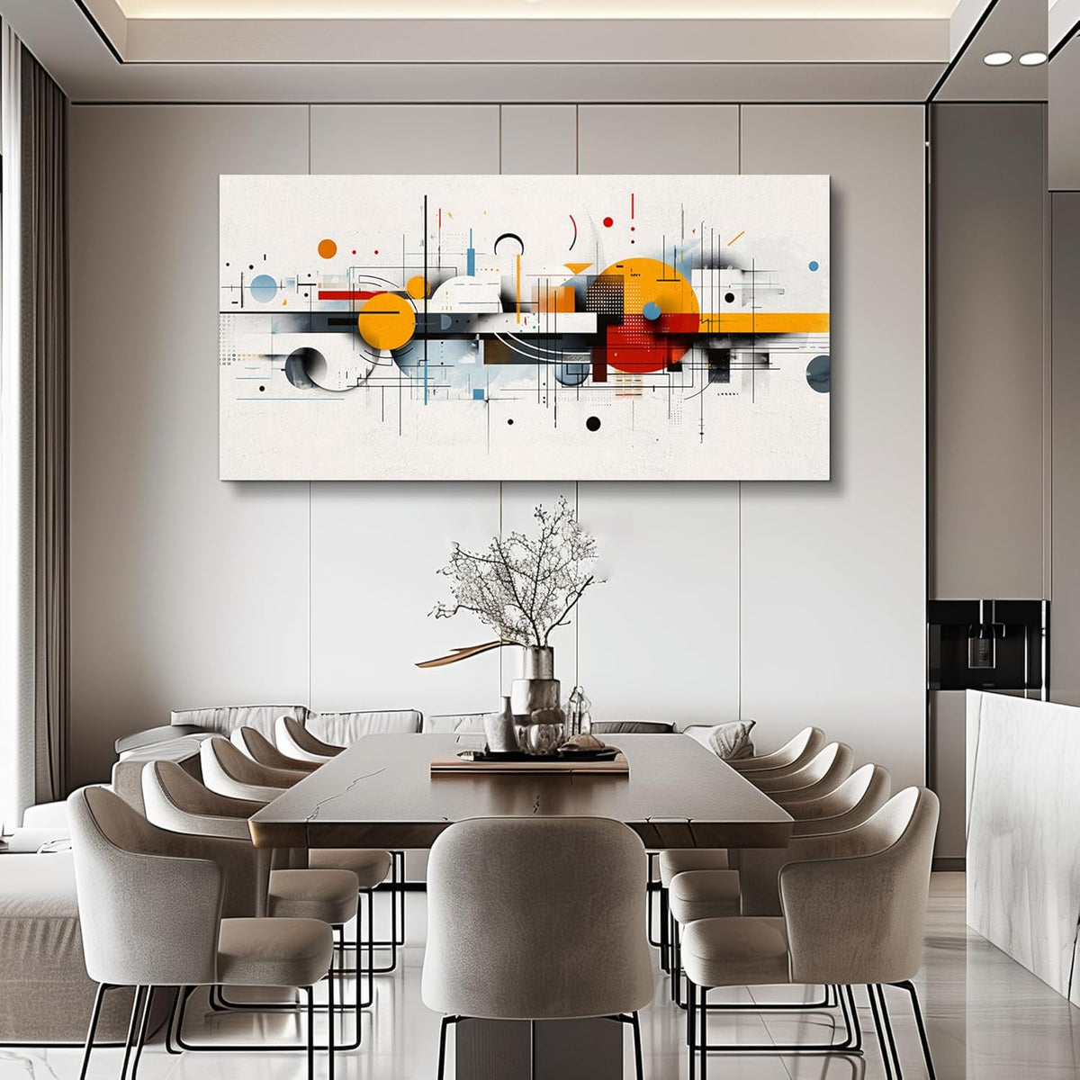 KELIYUAN Abstract Geometry Print Red Yellow Blue Minimalist Art Home Decor Abstract Modern Art
