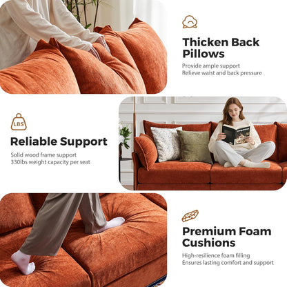 166.6" Oversized Modular Sectional Sofa, U Shaped Convertible Couch with Movable Ottoman, Large 8