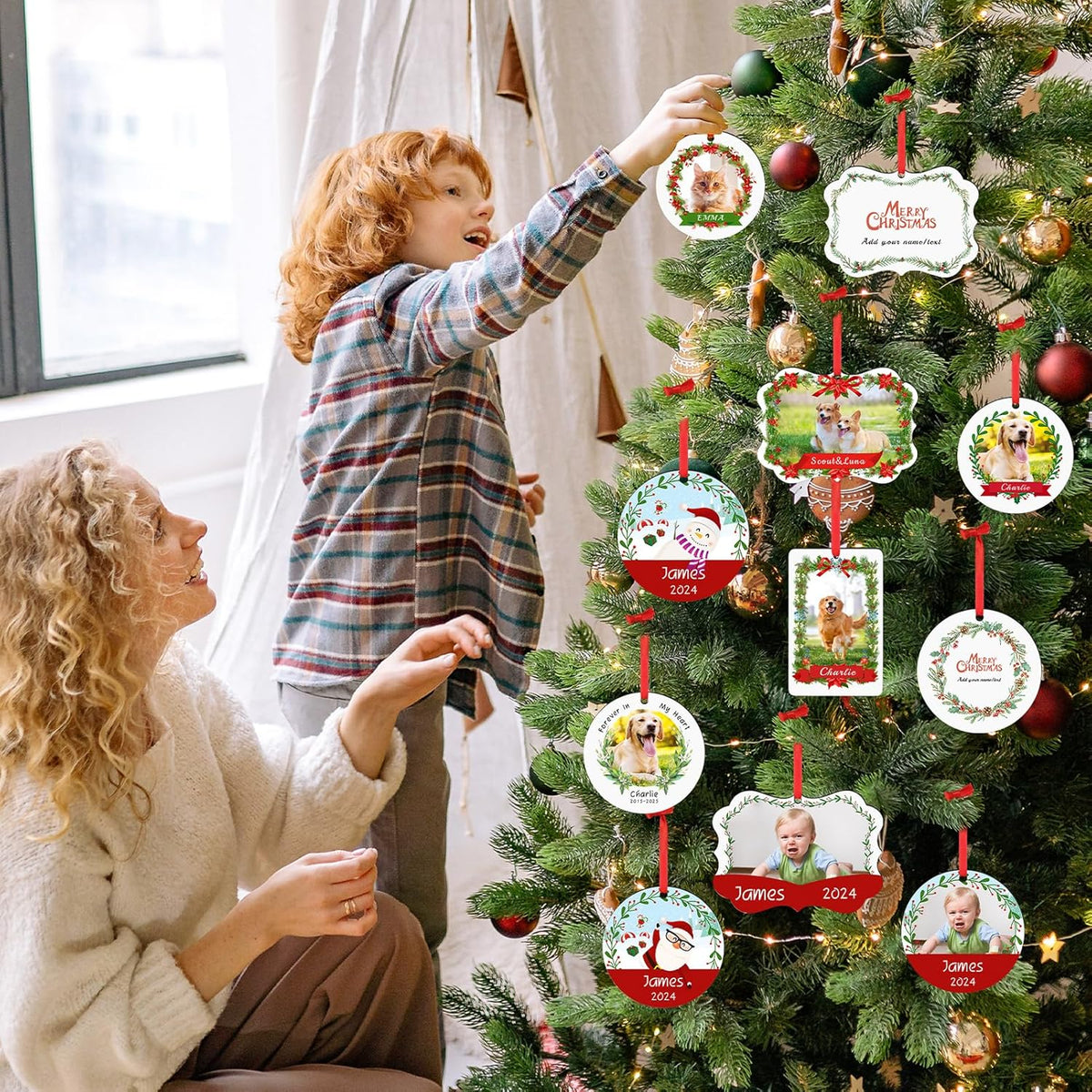 Personalized Christmas Ornaments 2025 Pet Memorial Gifts for Christmas Tree Custom Dogs Picture