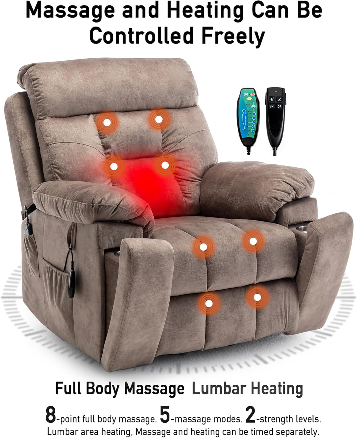 Lazy boy Recliner Chair with Cupholder/Power Lift Recliner Chair for Elderly， Electric Recliner/Big