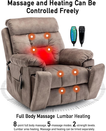 Lazy boy Recliner Chair with Cupholder/Power Lift Recliner Chair for Elderly， Electric Recliner/Big