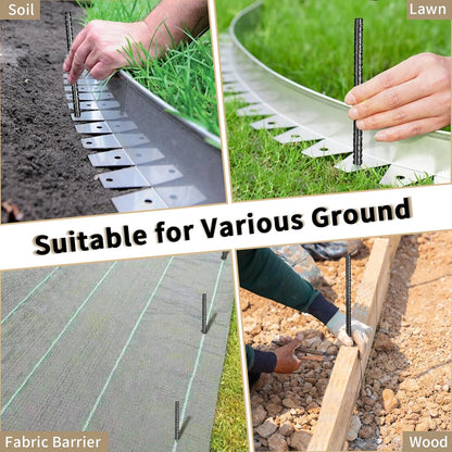 16 inches Rebar Stakes 18-Pack Heavy Duty Ground Stakes Rebar Spikes Garden Stakes Metal Steel