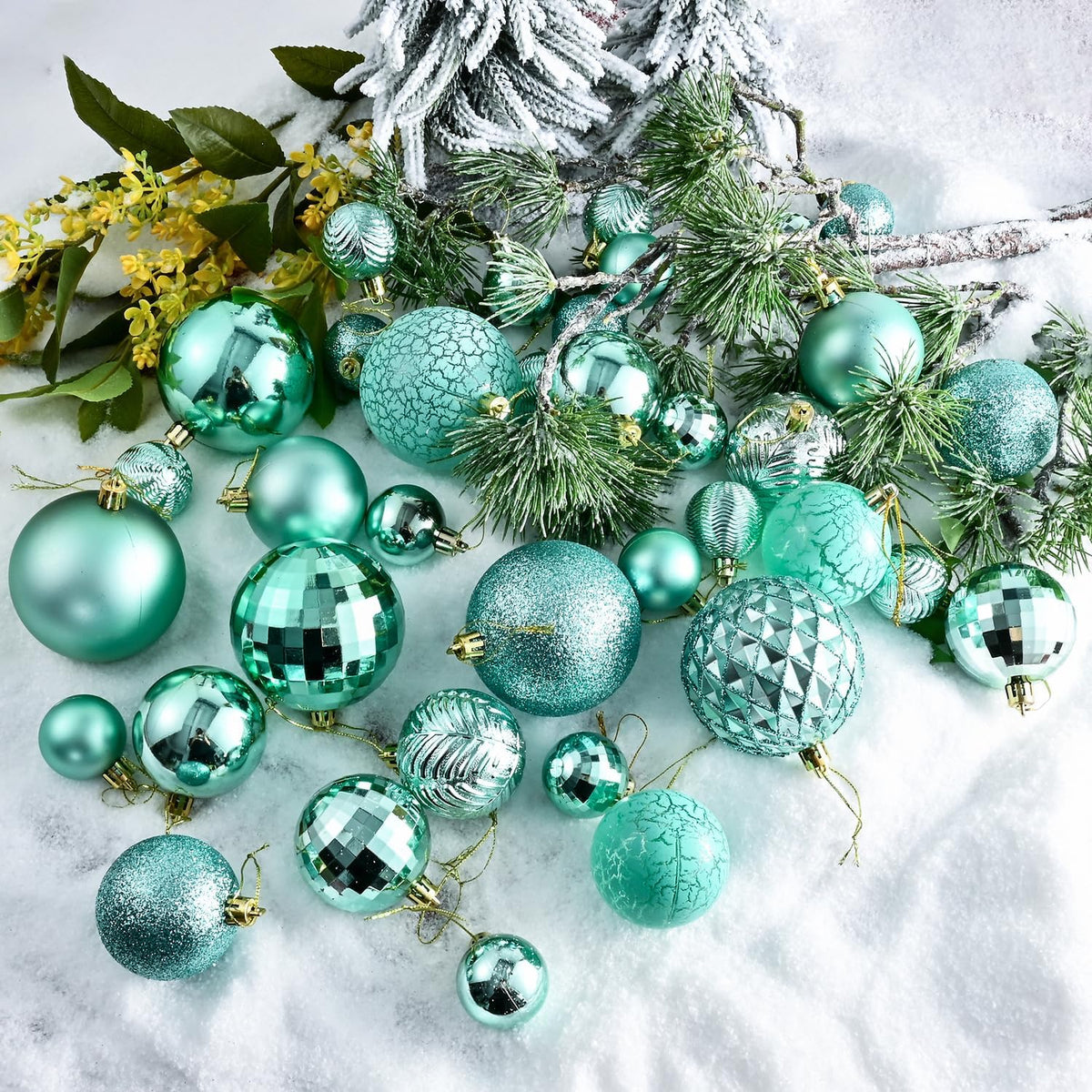 LANGXUN 36pcs Peacock Christmas Tree Decorations Balls, Bolas De Navidad, 2025 Christmas Decor