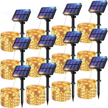 12 Pack Solar String Lights Outdoor, Total 960LED 396FT Solar Fairy Twinkle Lights Outdoor