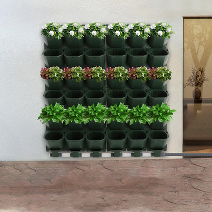 Wall Mounted Vertical Garden Planter, 6 Row 36 Plant Grow Pots, Self-Watering Vertical Planters