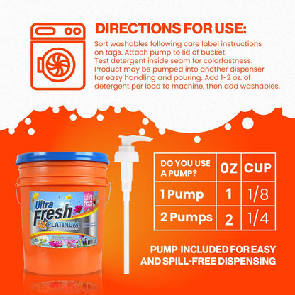 Ultra Fresh 5 Gallon Liquid Laundry Detergent Washing Soap with Spring Fresh Fabric Softener for