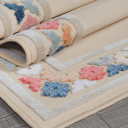 Beverly Rug Outdoor Rug 5x7 Modern Bordered Area Rugs for Indoor and Outdoor Patio Easy to Clean