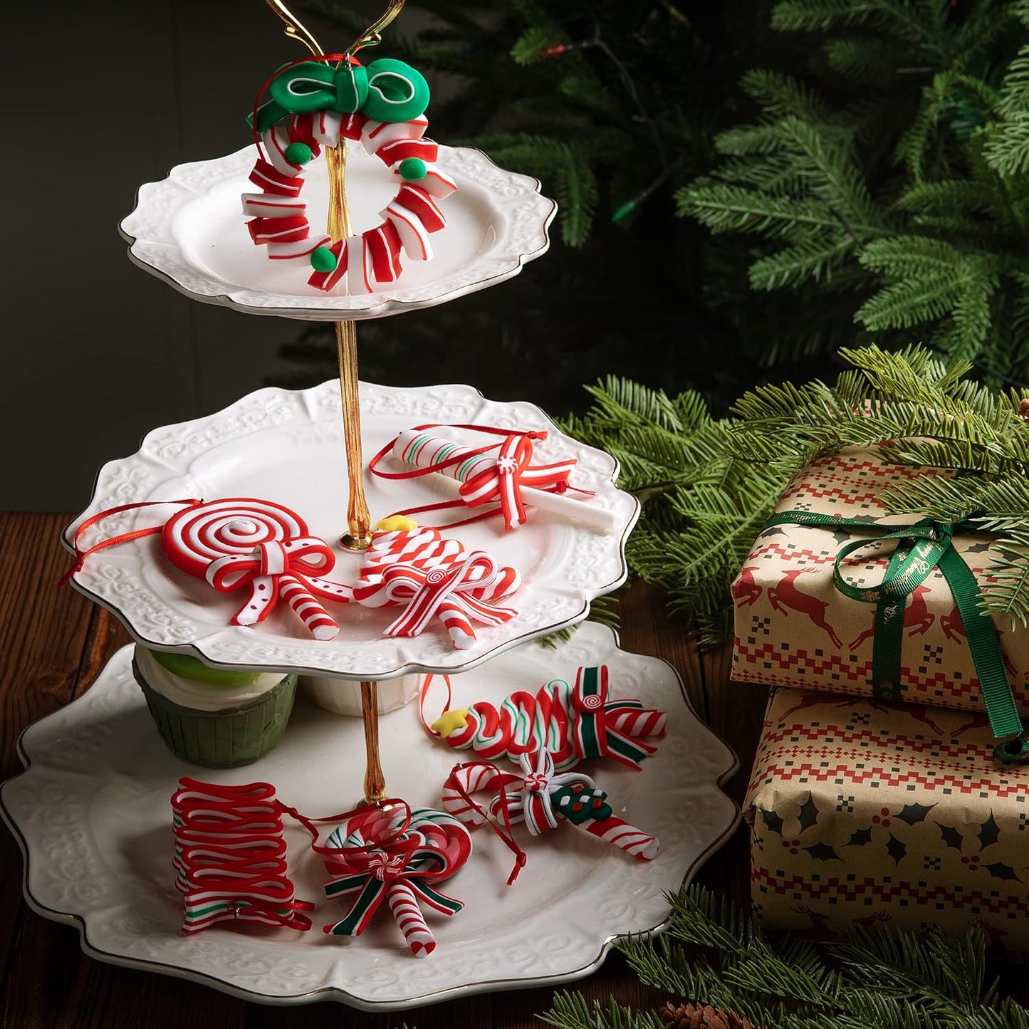 codree 8 PCS Christmas Hanging Lollipop Ornaments- Candy Ornaments for Christmas Tree- Candies