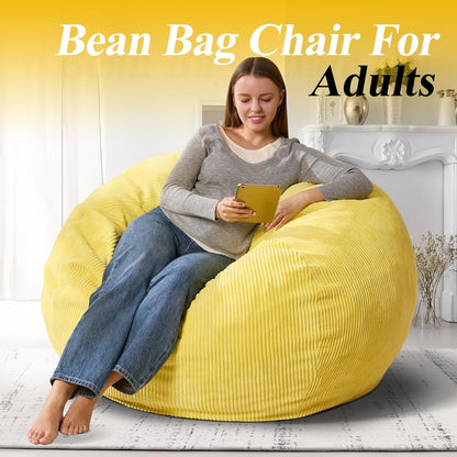 3.5FT Bean Bag Chairs Teardrop Bean Bag Chair for Adults Beanbag Chair with Memory Foam Filled