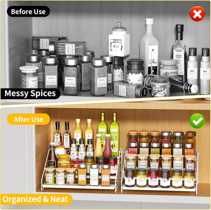 RCHYFEED Spice Rack Organizer for Cabinet,4 Tier Spice Organization for Cabinet Easy