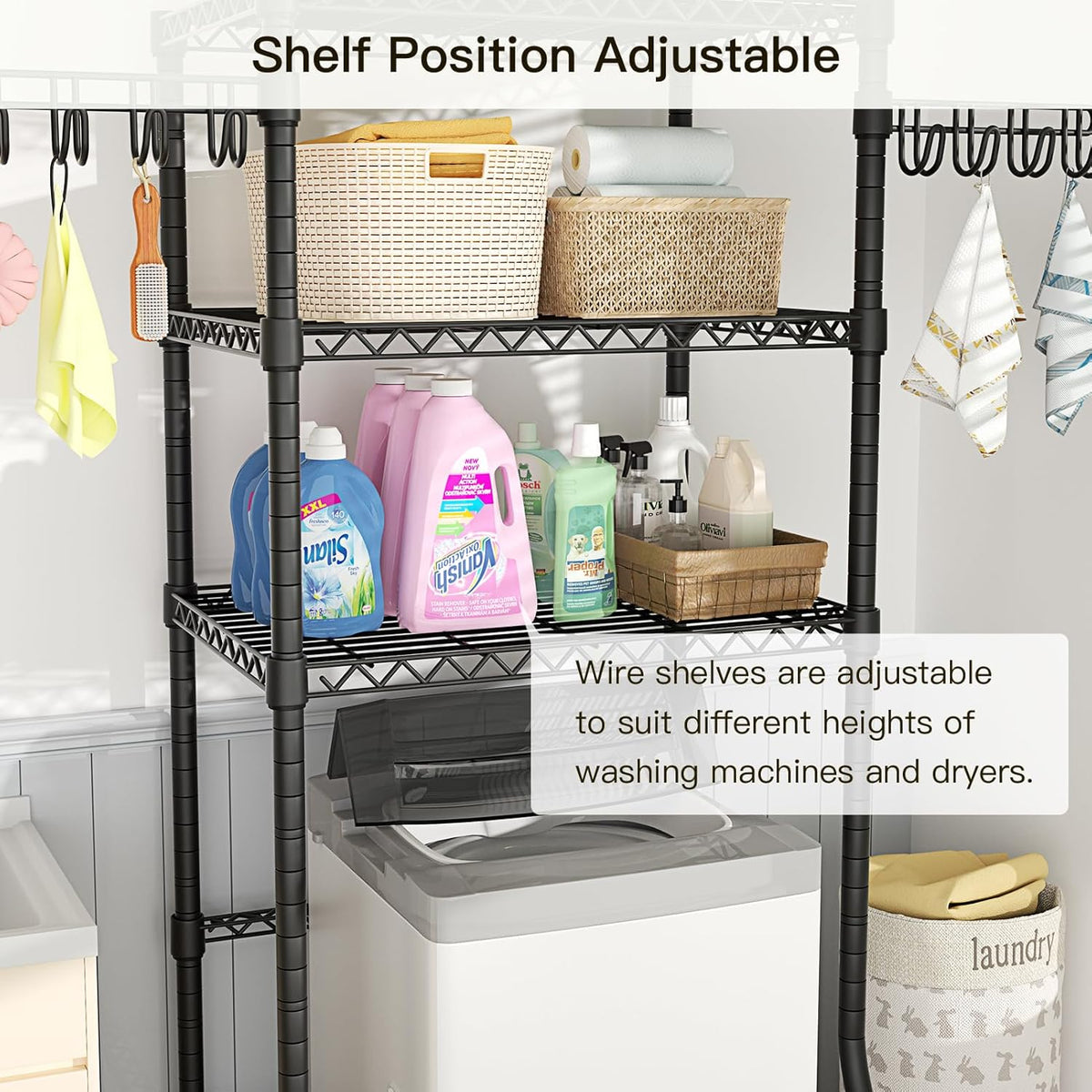 Ulif U8 Medium Laundry Room Storage Organizer, Over the Washer and Dryer Storage Shelves for
