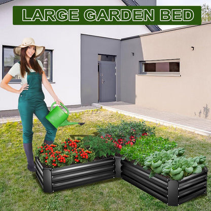 EDOSTORY Raised Bed Garden Bed Kit, 5x5x1ft Galvanized Planter Tall Raised Garden Boxes Outdoor